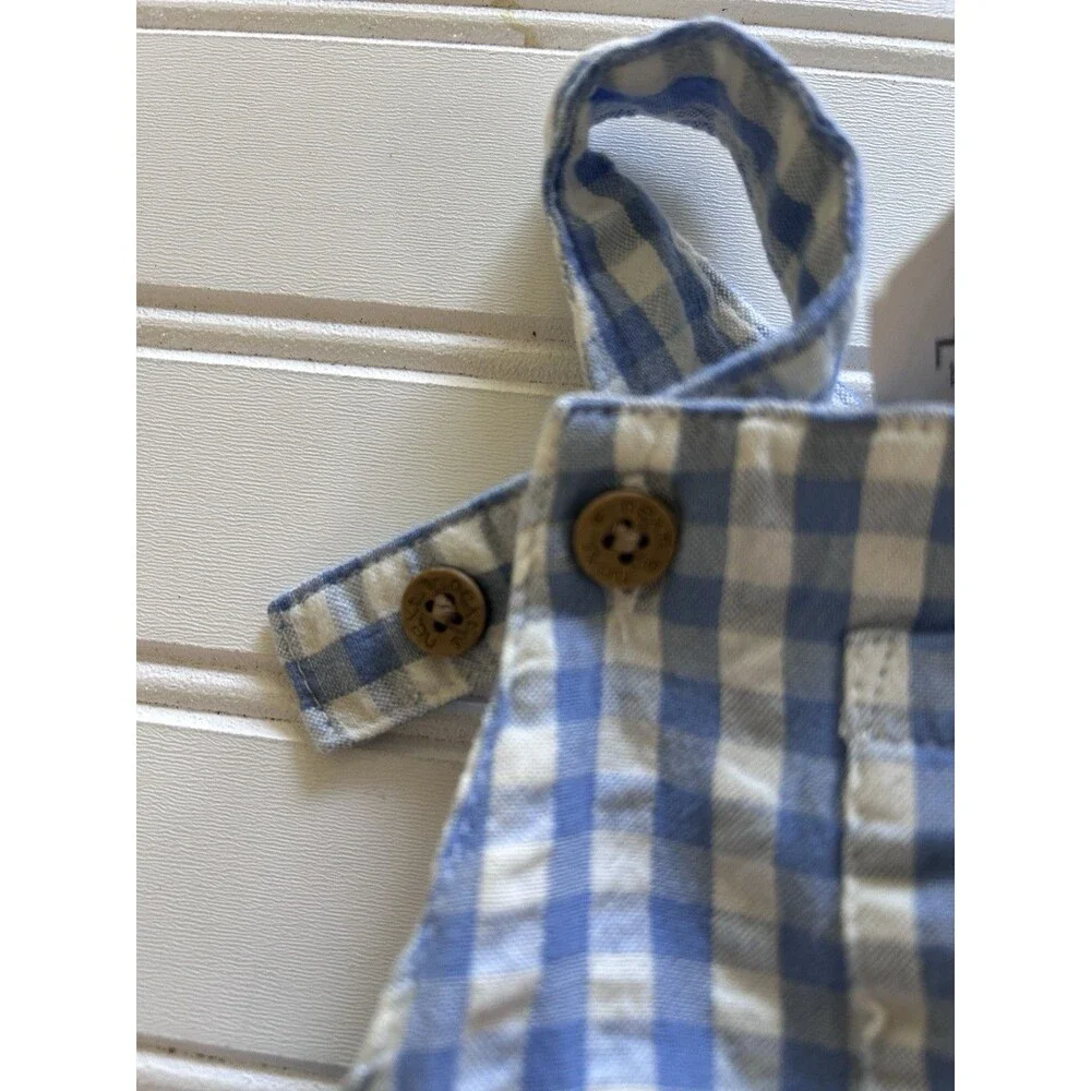 Next Baby Boy Blue Gingham Romper & Bodysuit Set 3-6 Months NWT Boutique